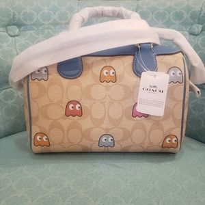 Coach NWT Khaki/Multi/Blue Pacman Mini Bennett Bag